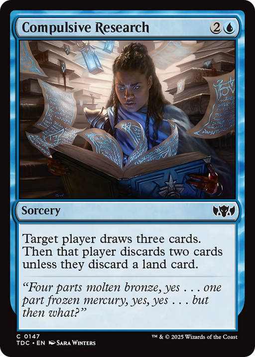 Compulsive Research (TDC-147) [Commander: Tarkir: Dragonstorm] MTG Single Wizards of the Coast