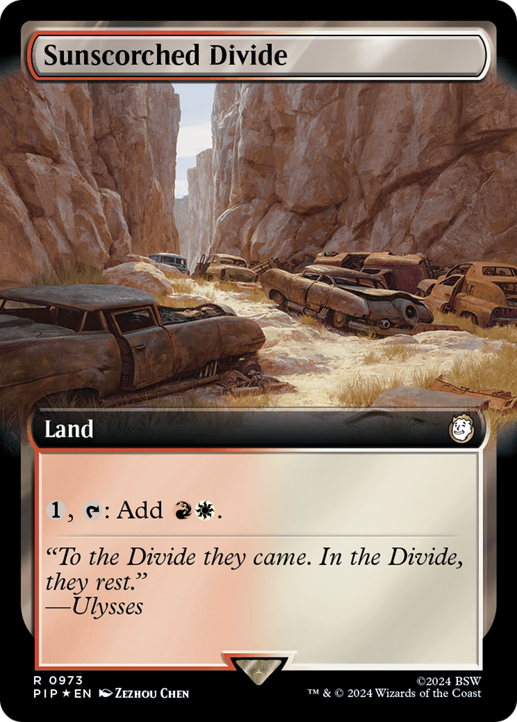 Sunscorched Divide (Surge Foil) (PIP-973) [Fallout] (Extended Art) Foil MTG Single Wizards of the Coast