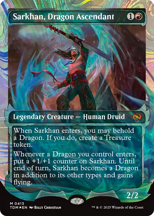 Sarkhan, Dragon Ascendant (Halo Foil) (TDM-413) [Tarkir: Dragonstorm] Foil MTG Single Wizards of the Coast
