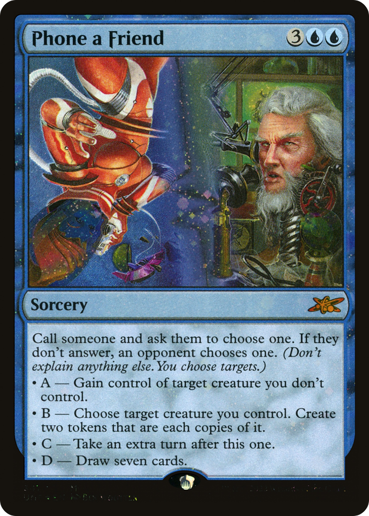 Phone a Friend (Galaxy Foil) (UNF-341) [Unfinity] Foil MTG Single Wizards of the Coast