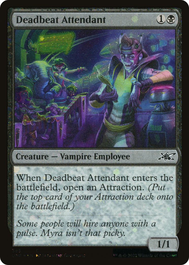 Deadbeat Attendant (Galaxy Foil) (UNF-355) [Unfinity] Foil MTG Single Wizards of the Coast