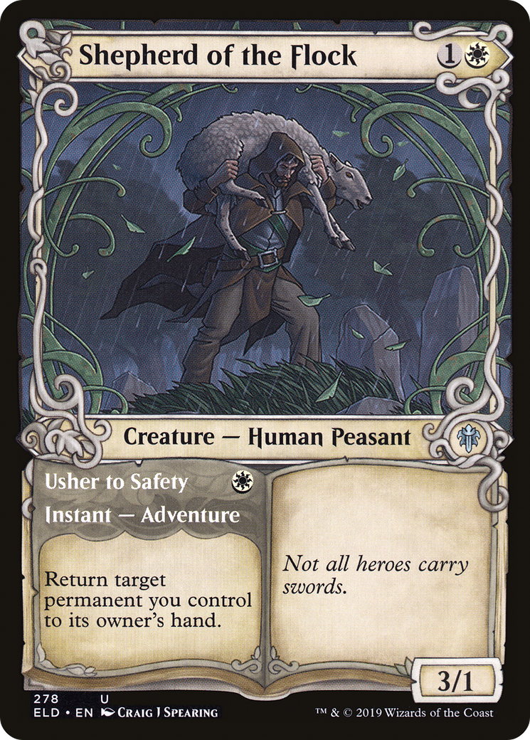 Shepherd of the Flock // Usher to Safety (ELD-278) [Throne of Eldraine] (Showcase) MTG Single Wizards of the Coast