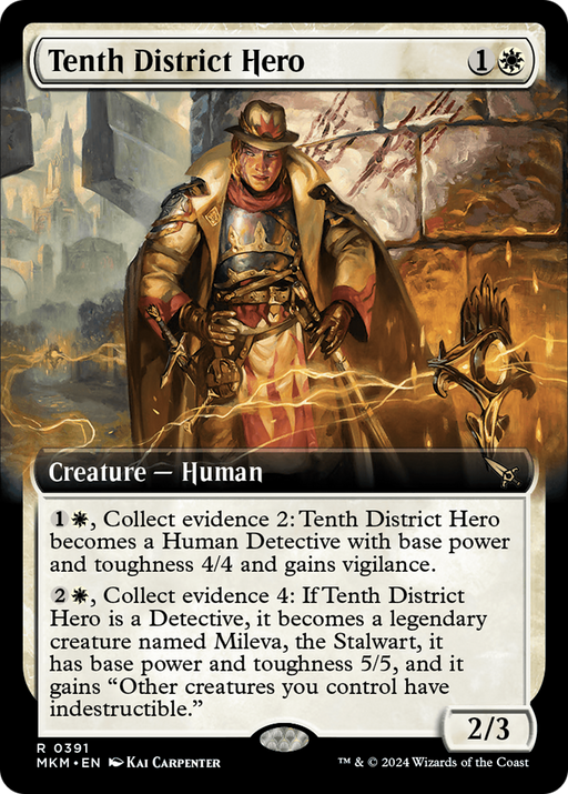 Tenth District Hero (MKM-391) [Murders at Karlov Manor] (Extended Art) Foil MTG Single Murders at Karlov Manor