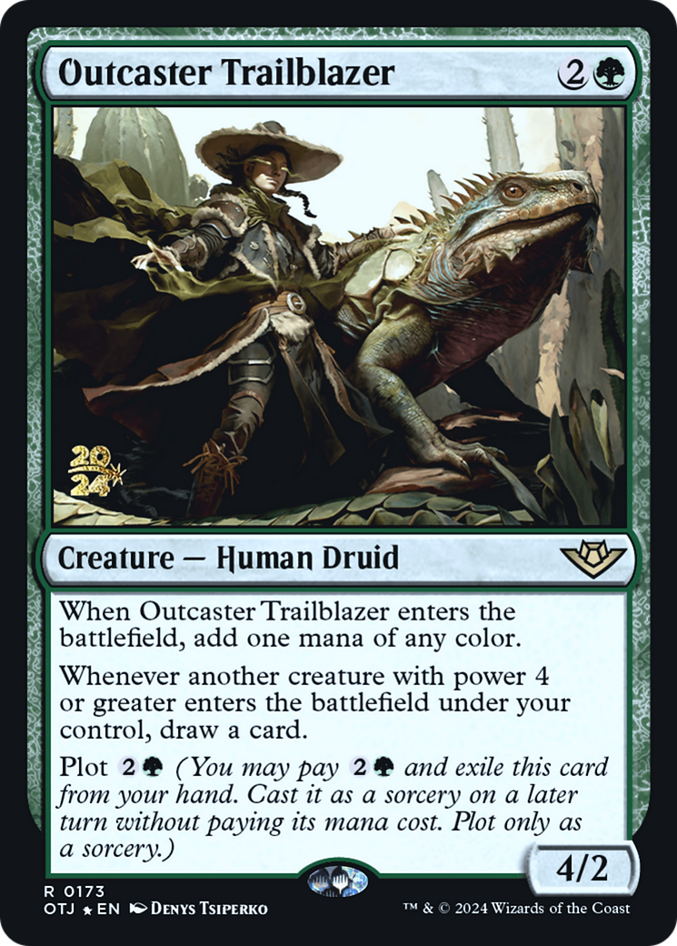 Outcaster Trailblazer (PRE-173) [Outlaws of Thunder Junction Promos] Foil MTG Single Wizards of the Coast
