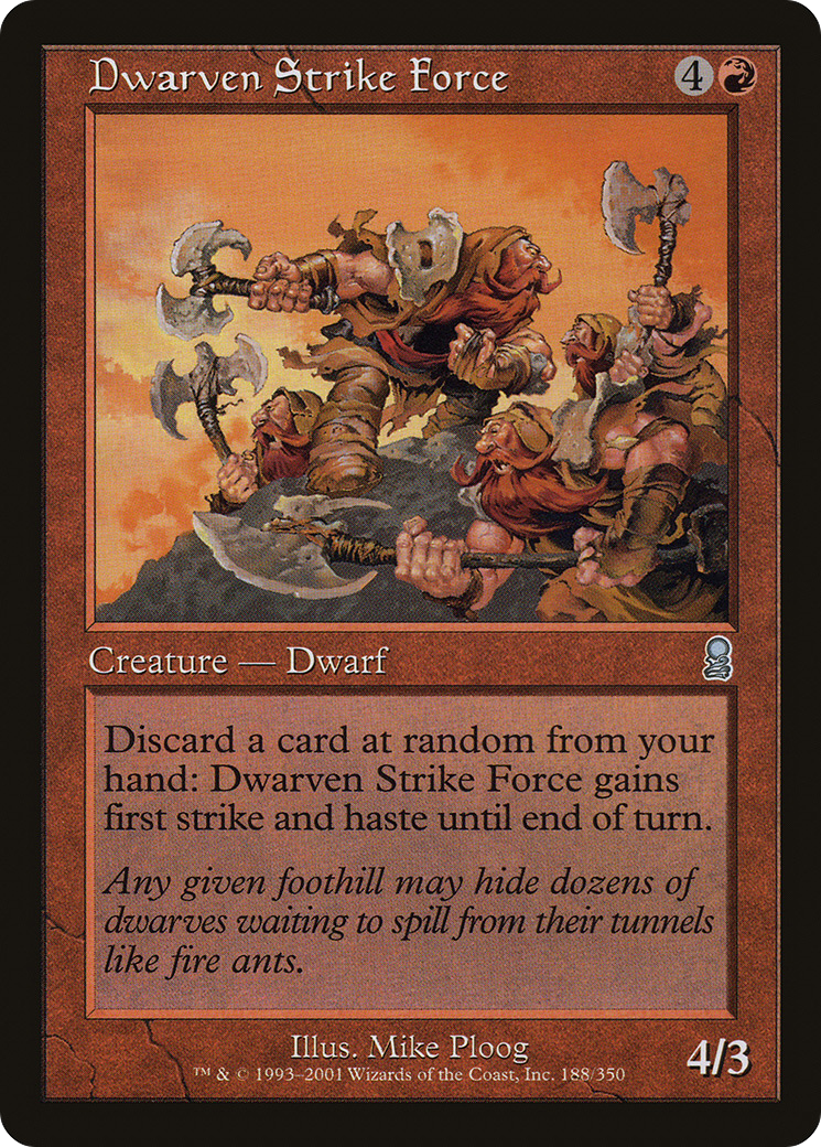 Dwarven Strike Force (ODY-188) [Odyssey] Foil MTG Single Wizards of the Coast
