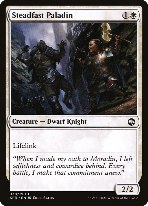 Steadfast Paladin (AFR-038) [Adventures in the Forgotten Realms] MTG Single Wizards of the Coast