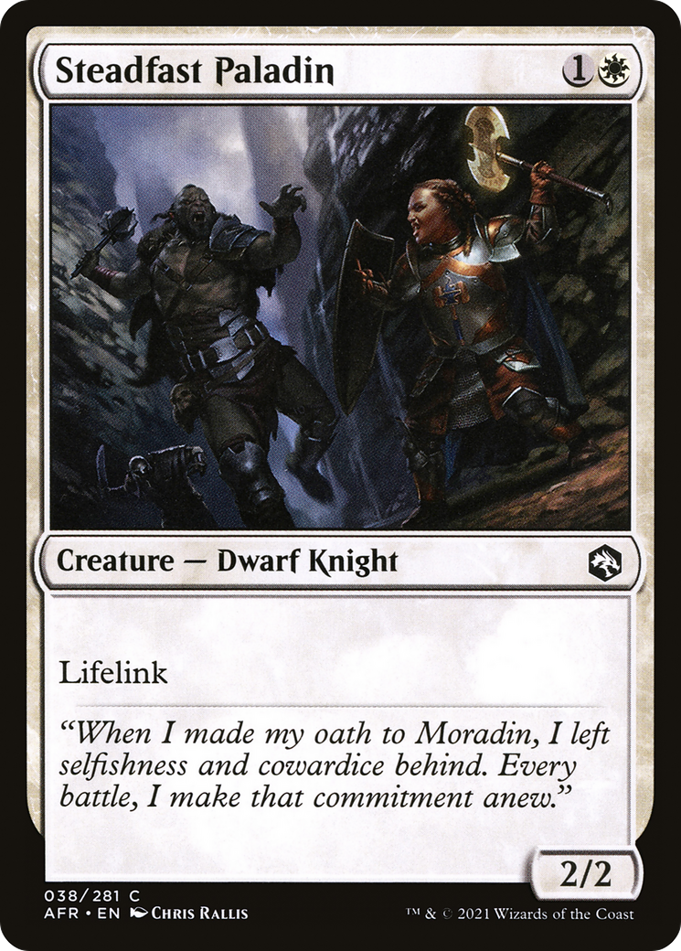 Steadfast Paladin (AFR-038) [Adventures in the Forgotten Realms] Foil MTG Single Wizards of the Coast