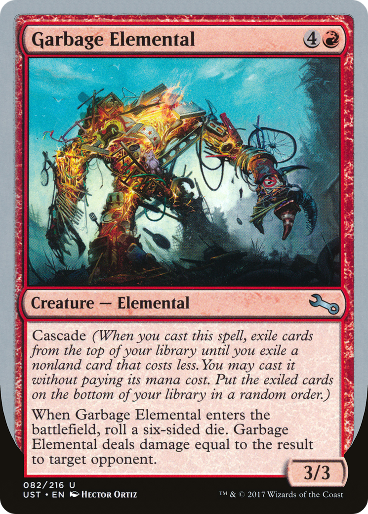 Garbage Elemental (D) (UST-082) [Unstable] Foil MTG Single Wizards of the Coast