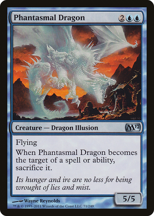Phantasmal Dragon (M12-071) [Magic 2012] Foil MTG Single Wizards of the Coast