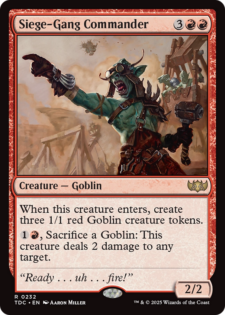 Siege-Gang Commander (TDC-232) [Commander: Tarkir: Dragonstorm] MTG Single Wizards of the Coast