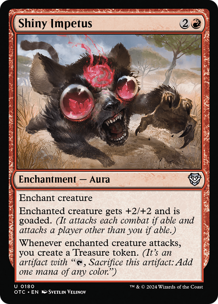 Shiny Impetus (OTC-180) [Outlaws of Thunder Junction Commander] MTG Single Wizards of the Coast