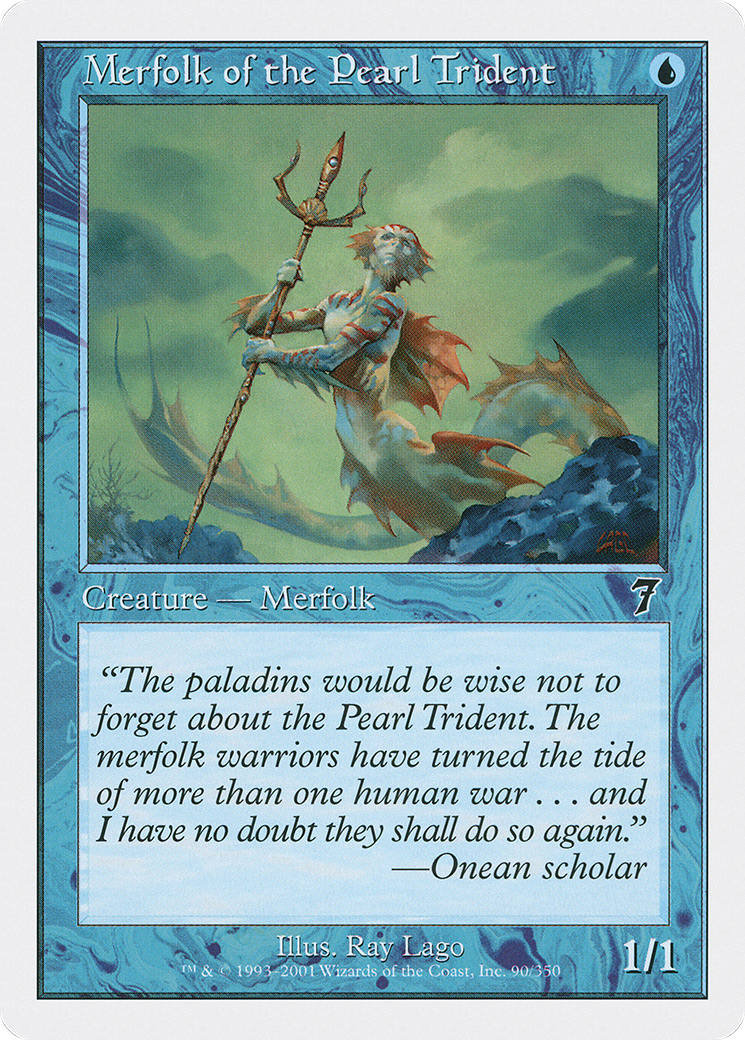 Merfolk of the Pearl Trident (7ED-090) [7th Edition] Foil MTG Single Wizards of the Coast