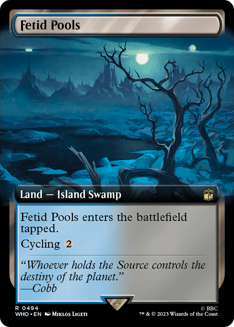 Fetid Pools (WHO-494) [Doctor Who] (Extended Art) Foil MTG Single Wizards of the Coast