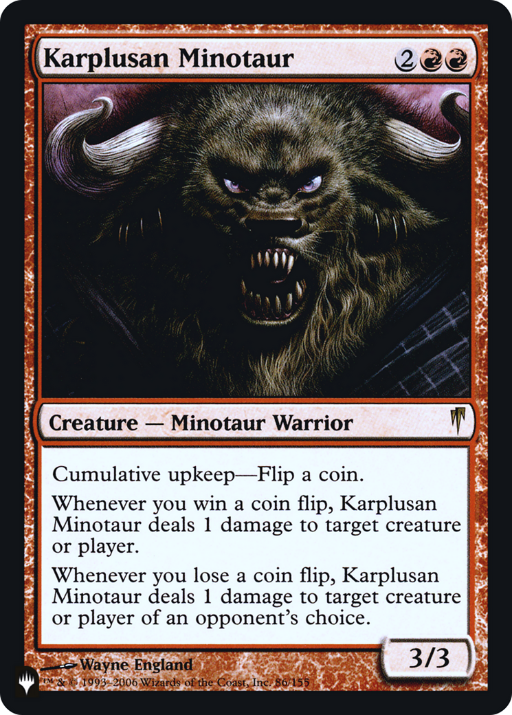 Karplusan Minotaur (LIST-CSP-86) [Mystery Booster] The List Foil MTG Single Wizards of the Coast