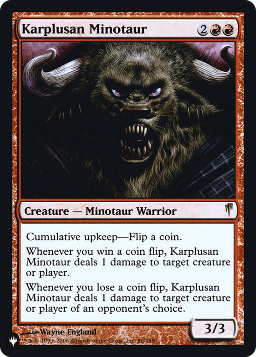 Karplusan Minotaur (LIST-CSP-86) [Mystery Booster] The List Foil MTG Single Wizards of the Coast