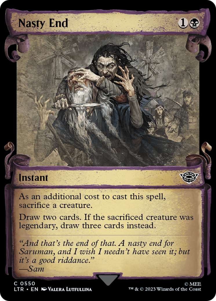 Nasty End (Showcase Scrolls) (LTR-550) [The Lord of the Rings: Tales of Middle-earth] (Showcase) Foil MTG Single Wizards of the Coast