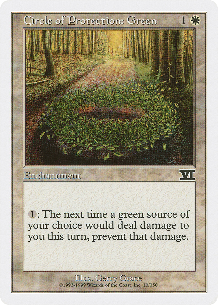 Circle of Protection: Green (6ED-010) [Classic Sixth Edition] MTG Single Wizards of the Coast