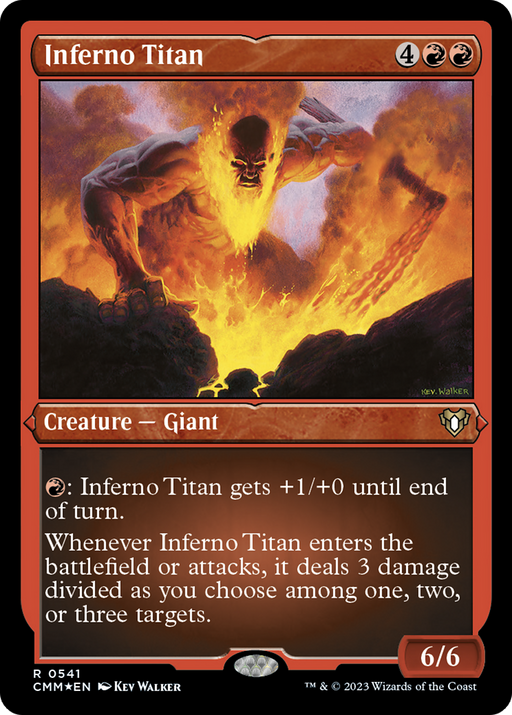 Inferno Titan (CMM-541) [Commander Masters] Etched Foil MTG Single Wizards of the Coast