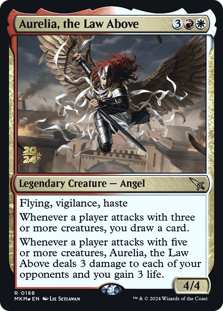 Aurelia, the Law Above (PRE-188) [Murders at Karlov Manor Promos] Foil MTG Single Wizards of the Coast