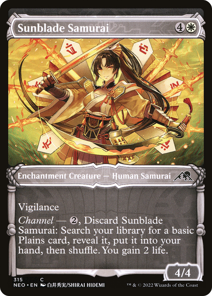 Sunblade Samurai (NEO-315) [Kamigawa: Neon Dynasty] (Showcase) MTG Single Wizards of the Coast