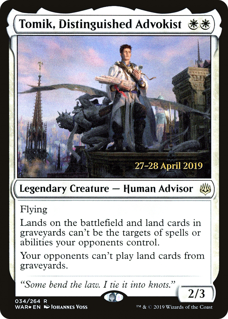 Tomik, Distinguished Advokist (PRE-034) [War of the Spark Promos] Foil MTG Single Wizards of the Coast