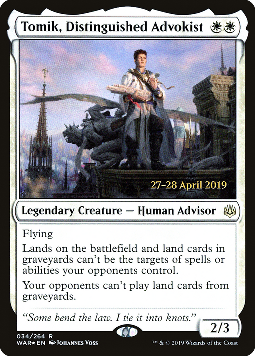 Tomik, Distinguished Advokist (PRE-034) [War of the Spark Promos] Foil MTG Single Wizards of the Coast