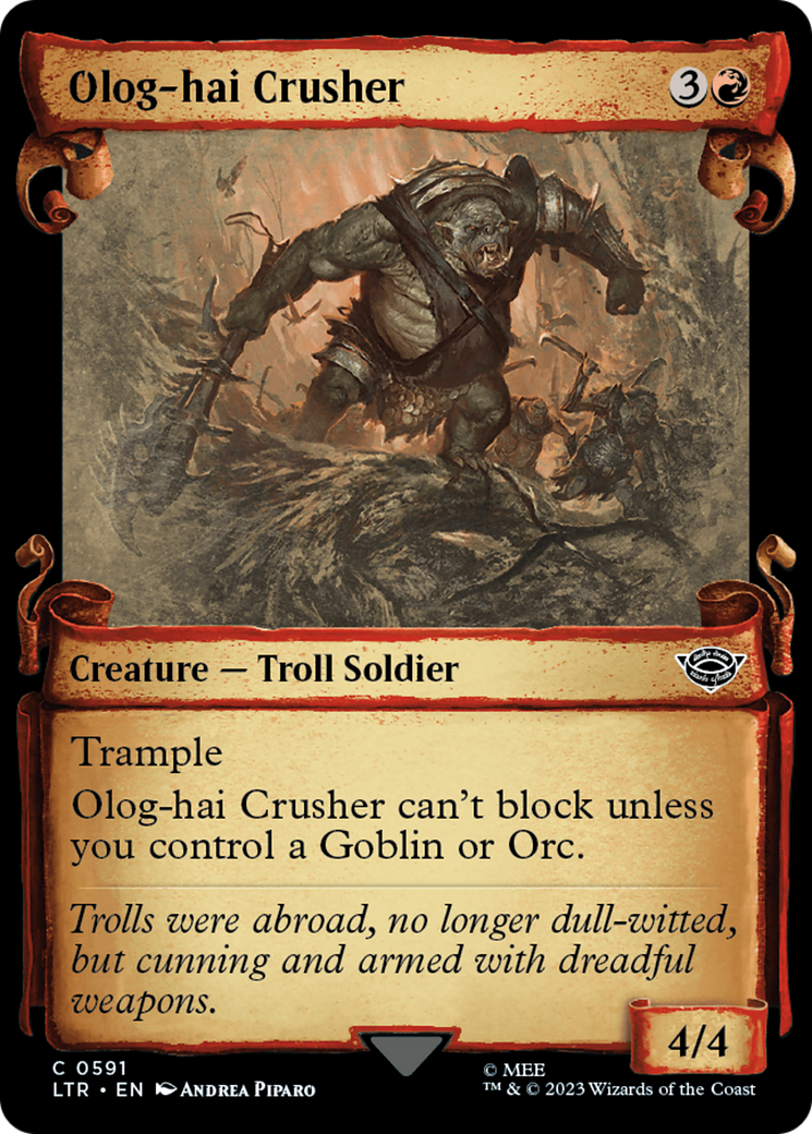 Olog-Hai Crusher (Showcase Scrolls) (LTR-591) [The Lord of the Rings: Tales of Middle-earth] (Showcase) MTG Single Wizards of the Coast