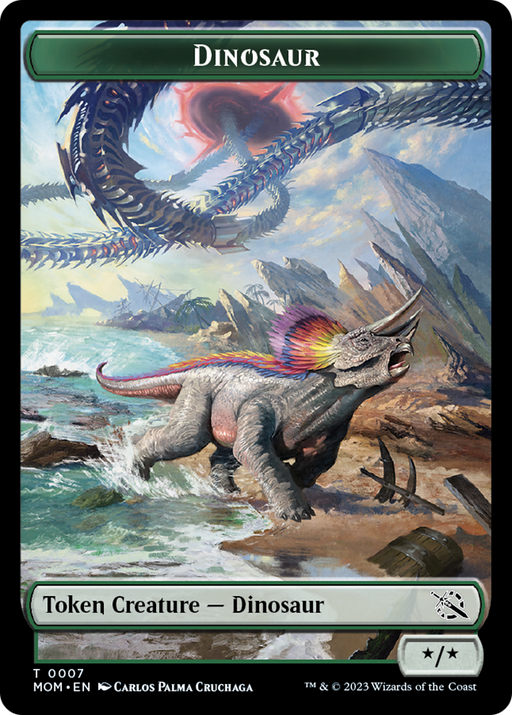 Dinosaur Token [Tokens] March of the Machine Tokens MTG Single Magic: The Gathering