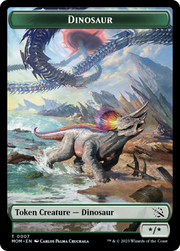 Soldier // Dinosaur Double-Sided Token [Tokens] March of the Machine Tokens MTG Single Magic: The Gathering
