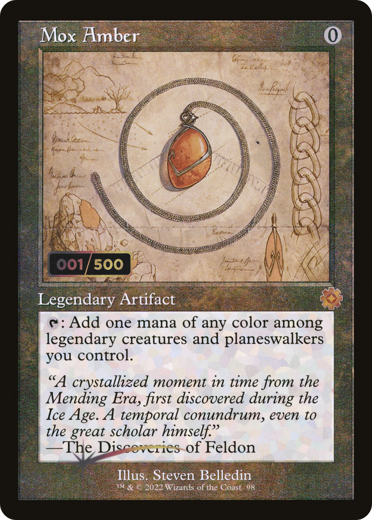 Mox Amber (Schematic) (Serial Numbered) (BRR-098) [The Brothers' War Retro Artifacts] Foil MTG Single Wizards of the Coast