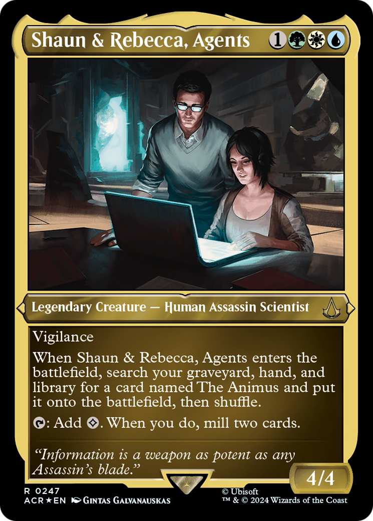 Shaun & Rebecca, Agents (ACR-247) [Assassin's Creed] Etched Foil MTG Single Wizards of the Coast