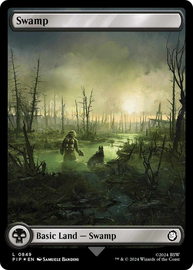 Swamp (0849) (Surge Foil) (PIP-849) [Fallout] Foil MTG Single Wizards of the Coast