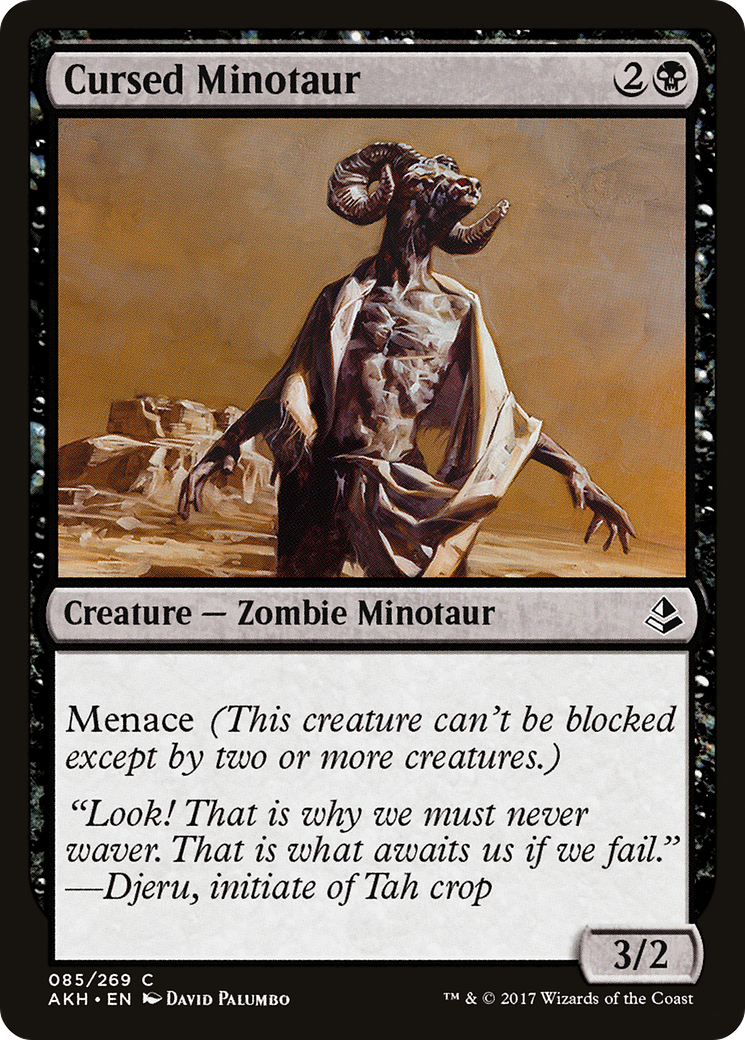 Cursed Minotaur (AKH-085) [Amonkhet] Foil MTG Single Wizards of the Coast
