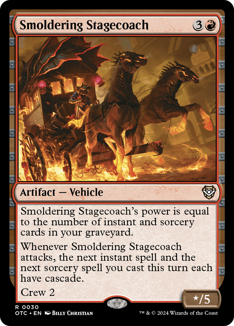Smoldering Stagecoach (OTC-030) [Outlaws of Thunder Junction Commander] MTG Single Wizards of the Coast