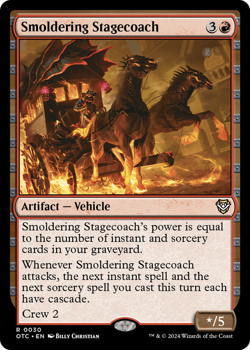 Smoldering Stagecoach (OTC-030) [Outlaws of Thunder Junction Commander] MTG Single Wizards of the Coast