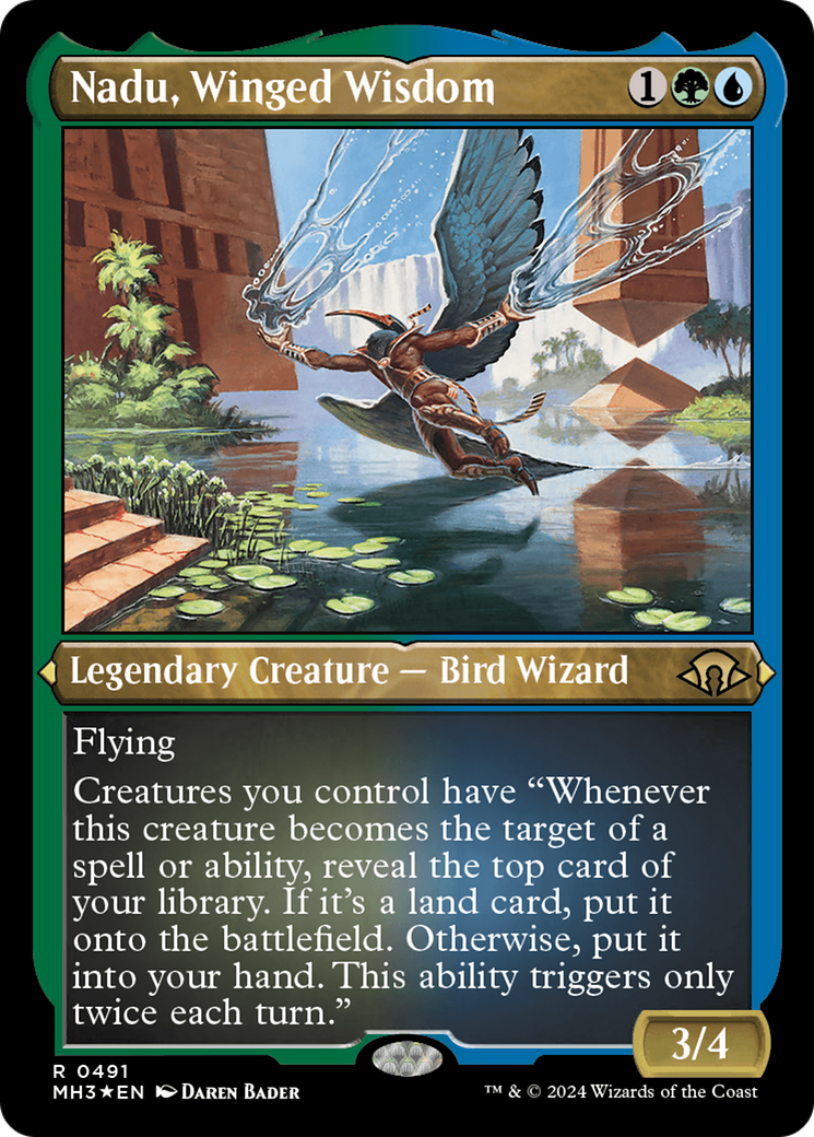 Nadu, Winged Wisdom (Foil Etched) (MH3-491) [Modern Horizons 3] Foil MTG Single Wizards of the Coast