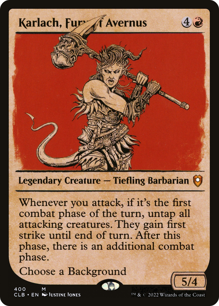 Karlach, Fury of Avernus (CLB-400) [Commander Legends: Battle for Baldur's Gate] (Showcase) Foil MTG Single Wizards of the Coast
