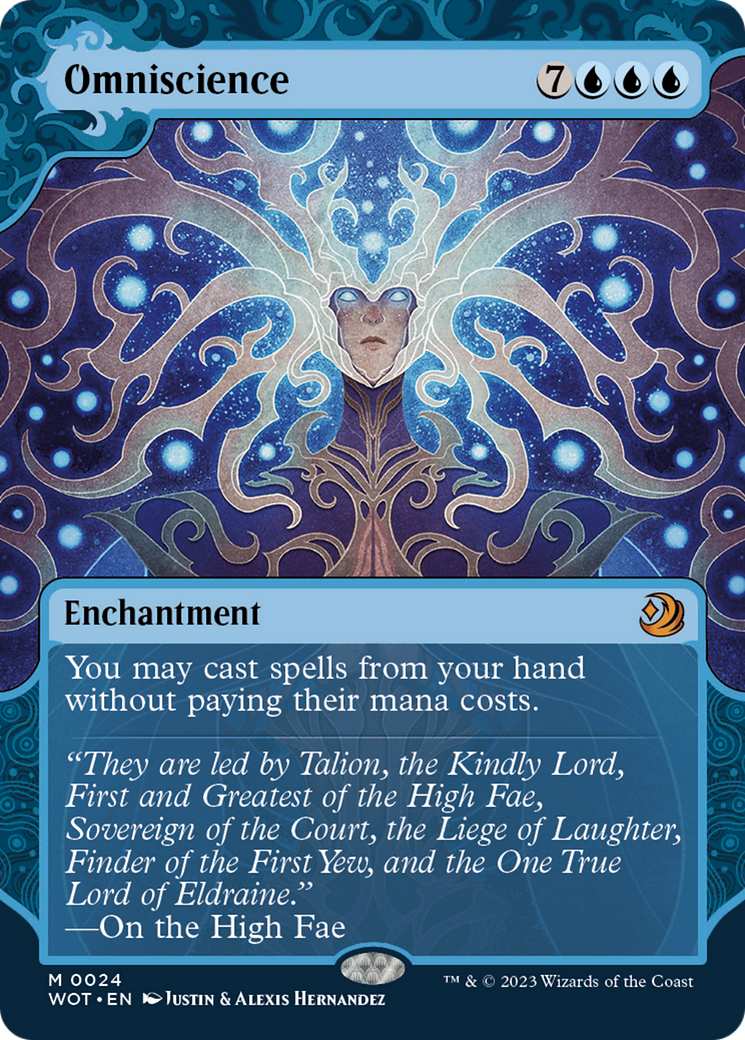 Omniscience (WOT-024) [Wilds of Eldraine: Enchanting Tales] (Showcase) (Borderless) MTG Single Wizards of the Coast