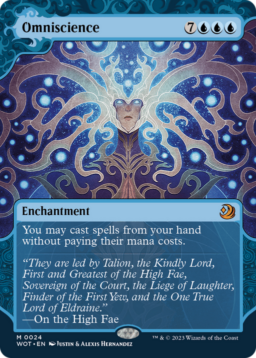 Omniscience (WOT-024) [Wilds of Eldraine: Enchanting Tales] (Showcase) (Borderless) MTG Single Wizards of the Coast
