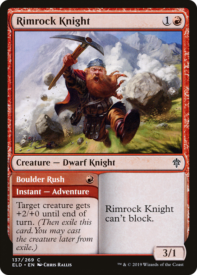 Rimrock Knight // Boulder Rush [Throne of Eldraine] MTG Single Magic: The Gathering