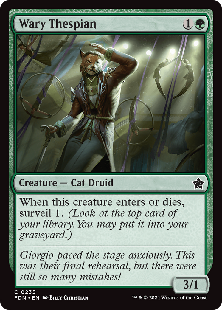 Wary Thespian (FDN-235) [Foundations] Foil MTG Single Wizards of the Coast