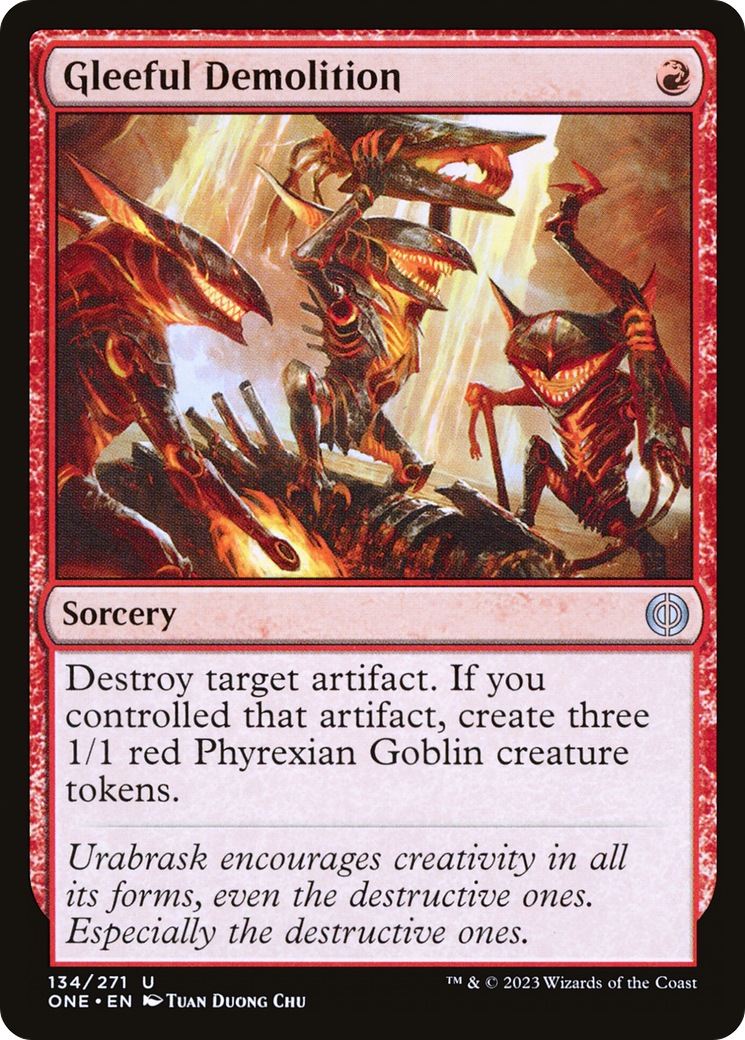 Gleeful Demolition (ONE-134) [Phyrexia: All Will Be One] Foil MTG Single Wizards of the Coast