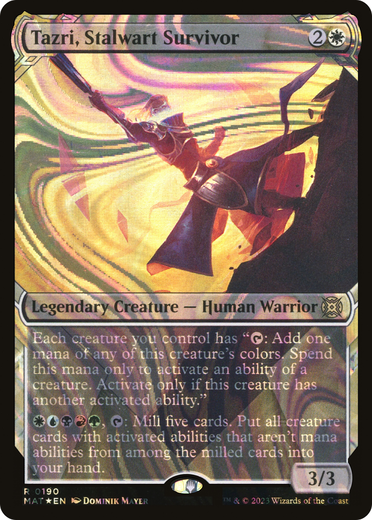 Tazri, Stalwart Survivor (Halo Foil) (MAT-190) [March of the Machine: The Aftermath] (Showcase) Foil MTG Single Wizards of the Coast