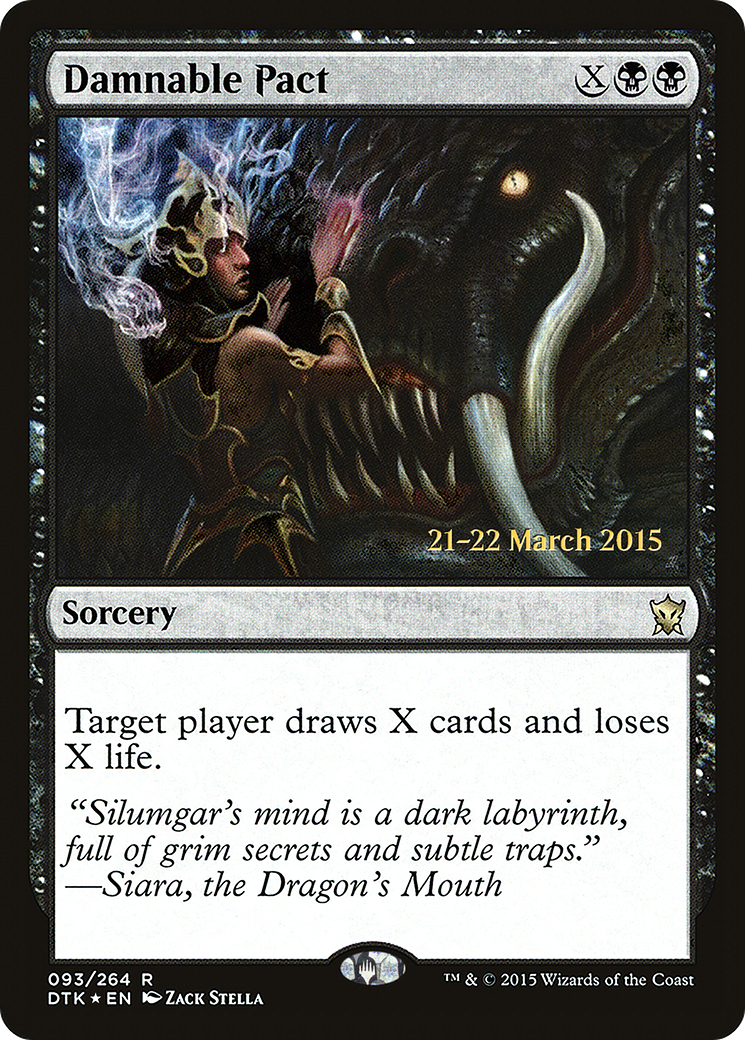 Damnable Pact [Dragons of Tarkir Prerelease Promos] MTG Single Magic: The Gathering