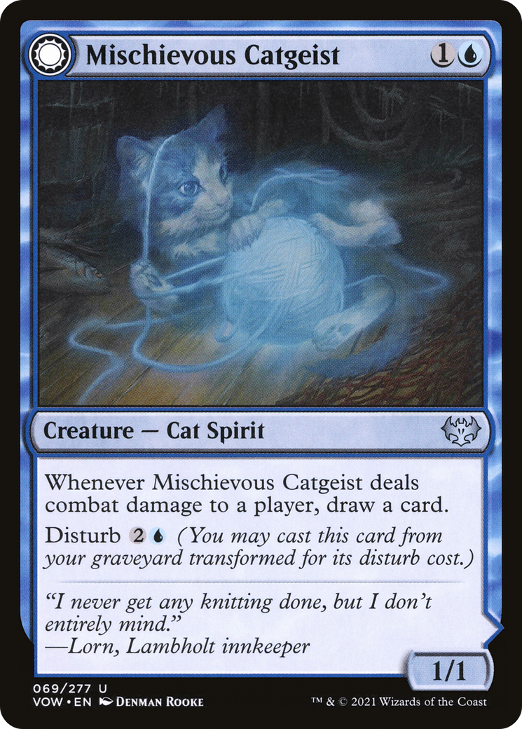 Mischievous Catgeist // Catlike Curiosity (VOW-069) [Innistrad: Crimson Vow] Foil MTG Single Wizards of the Coast