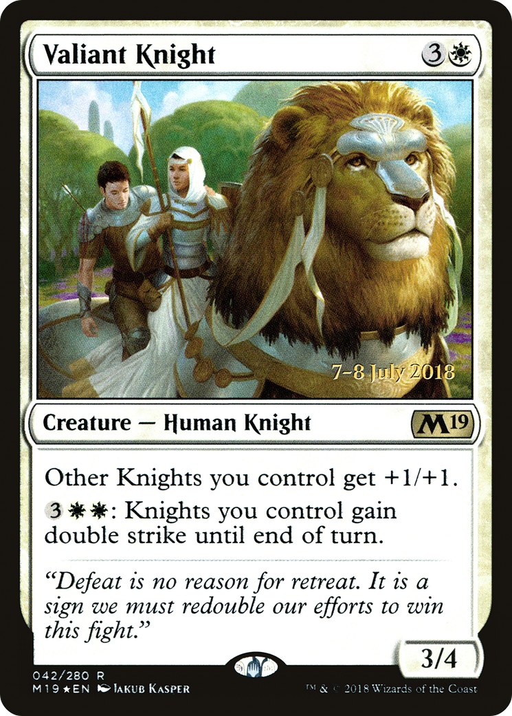 Valiant Knight (PRE-042) [Core Set 2019 Promos] Foil MTG Single Wizards of the Coast
