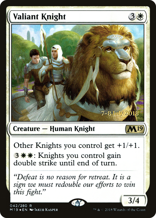 Valiant Knight (PRE-042) [Core Set 2019 Promos] Foil MTG Single Wizards of the Coast