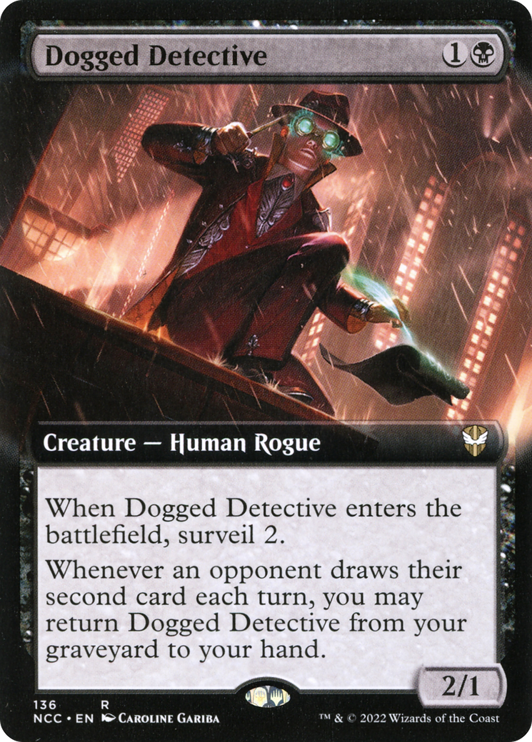 Dogged Detective (NCC-136) [New Capenna Commander] (Extended Art) MTG Single Wizards of the Coast