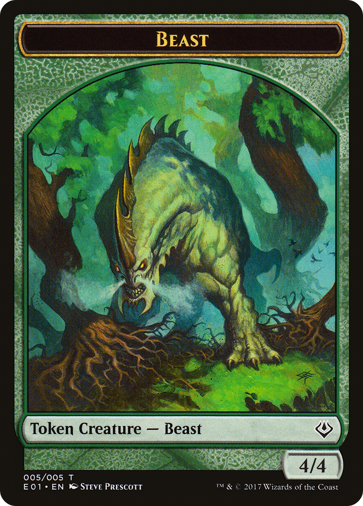 Beast (005) // Soldier Double-sided Token (AC2-5 // 1) [Tokens] Archenemy: Nicol Bolas Tokens MTG Single Wizards of the Coast
