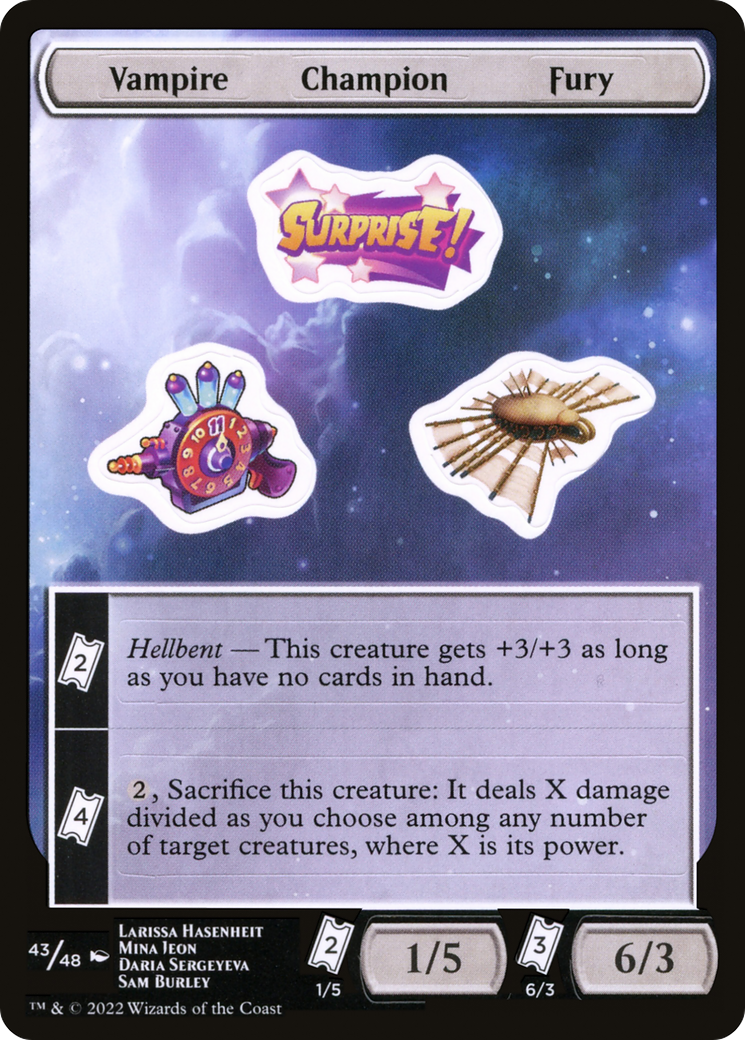 Vampire Champion Fury (UNF-043) [Tokens] Unfinity Sticker Sheets MTG Single Wizards of the Coast
